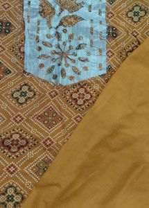 Brown Printed Kurta with Orange Pants