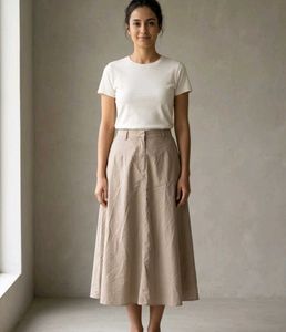 Chic A-Line Midi Skirt by Zara