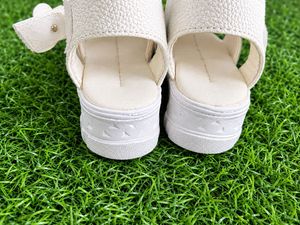 White Wedge Platform Sandals