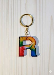 Rainbow Letter Keychain customized