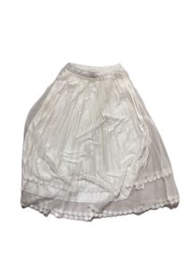 White Lace Trimmed Pleated Skirt