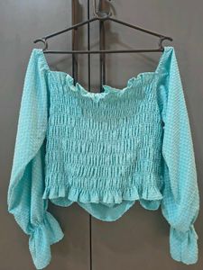 Trendy Ruched Square Neck Top