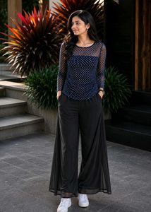 Stylish Polka Dot Mesh Top