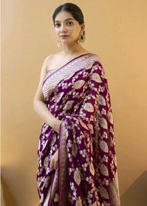 New purple Pattu Silk Heavy Saree