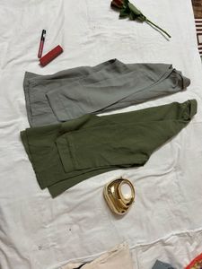 Grey and green Button-Down Shirt