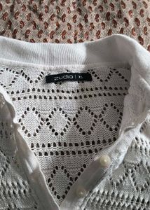 Zudio White Knit Cardigan