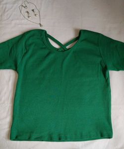 Green Crisscross Back Top