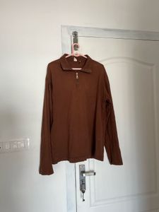 Classic Brown Quarter Zip Pullover
