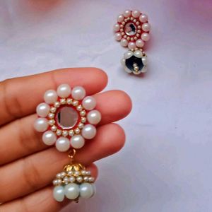 Pearl Jhumka Earrings