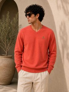 Men's V-Neck Coral Sweater