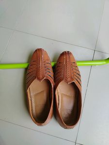 Brown Leather Ethnic Shoes