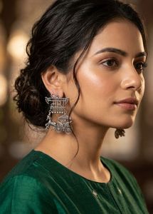 New Unique Oxidized Silver Earrings