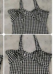 Gingham Ruffle Crop Top