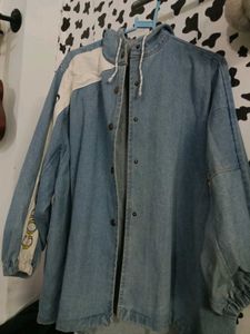 unisex Hooded Denim Jacket