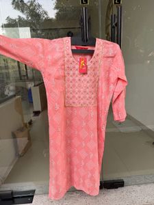 Elegant Pink Printed Kurta