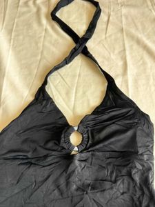 Y2k Black Halter Top