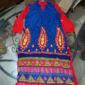Women Blue Printed Kurta