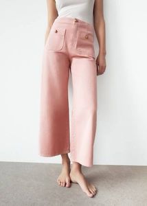 Zara Wide-Leg Pink Trousers
