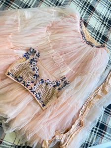 peach indian barbie lehenga