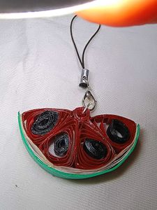 Watermelon Slice cute phone charm paper quilling