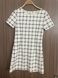 White Checked Mini Dress