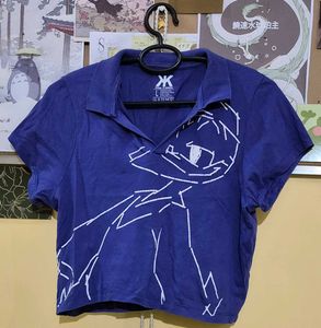 Cropped Polo Shirt with donald duck Graphic