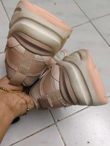 Stylish Pink &amp; Cream Sneakers