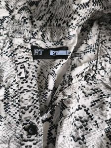 Snake Print Button-Up Blouse