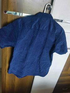 Navy Corduroy Sunflower Cuban Shirt