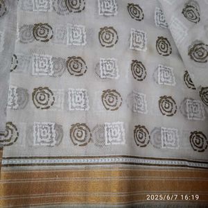White &amp; Grey elegant saree