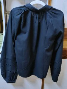 Cotton Black Button-Up Shirt