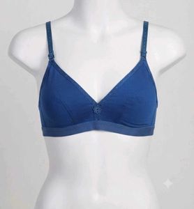 Comfortable Blue Cotton Bra