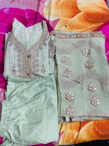 Mint Green Embroidered Salwar Kameez