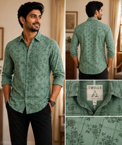 Stylish Men's Printed Green Shirt