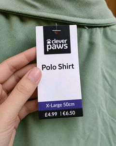 Clever Paws Dog Polo Shirt – Sage Green | XL