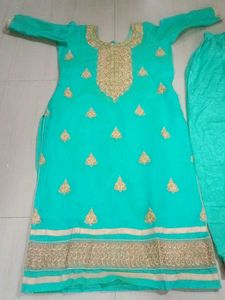 Elegant Teal Embroidered Kurta Set