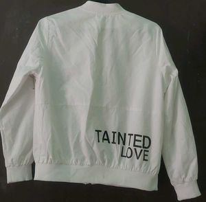 Stylish White Bomber Jacket