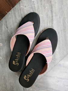 Sakshi Footwear Striped Flat Sandals