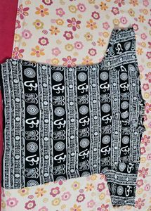 Black & White Om Print Kurta