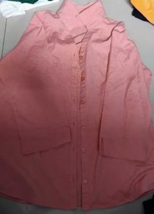 Coral Collared Button-Up Shirt