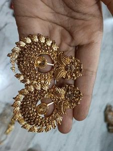 Exquisite Gold Tone Dangle Earrings