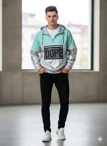 Stylish Mint &amp; Silver Windbreaker