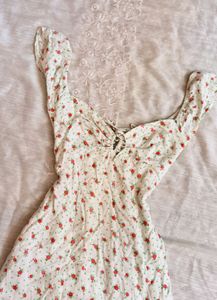 Cute Floral Print Mini Dress