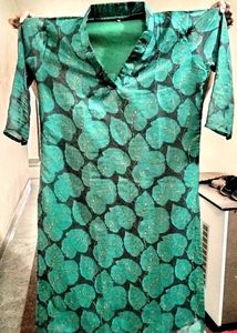Green Leaf Print Kurta