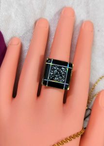 Vintage Black Square Ring
