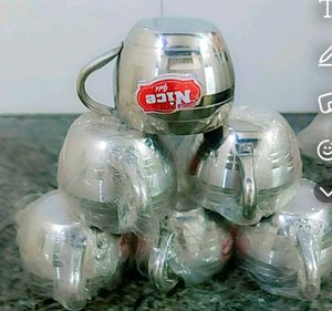 Set of Six  Stainless Steel Cups