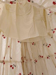 Cute Cherry Tiered long Skirt