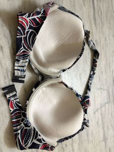 Chic Floral Print Halter Bikini Top