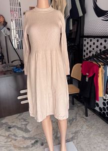 Beige Knit Dress