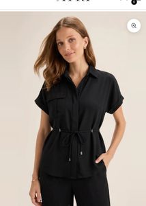 Stylish Black Short Sleeve Top